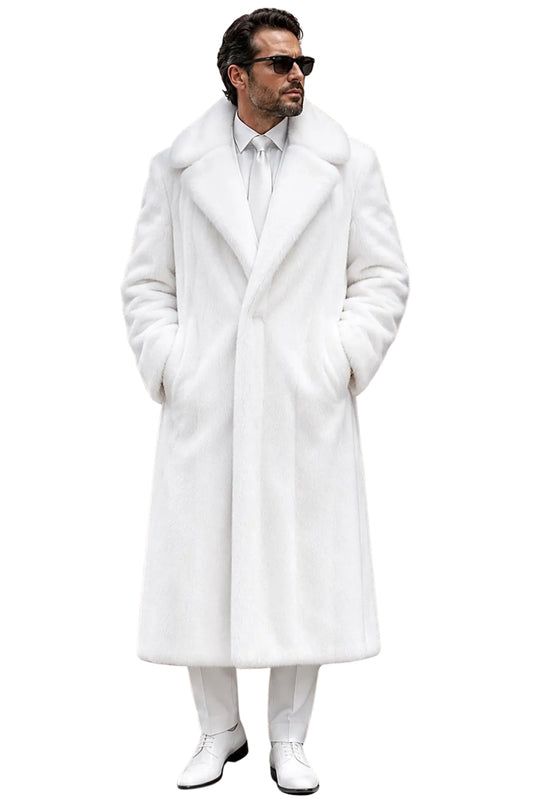 White Mink Fur Coat, Long Luxury Winter Coat
