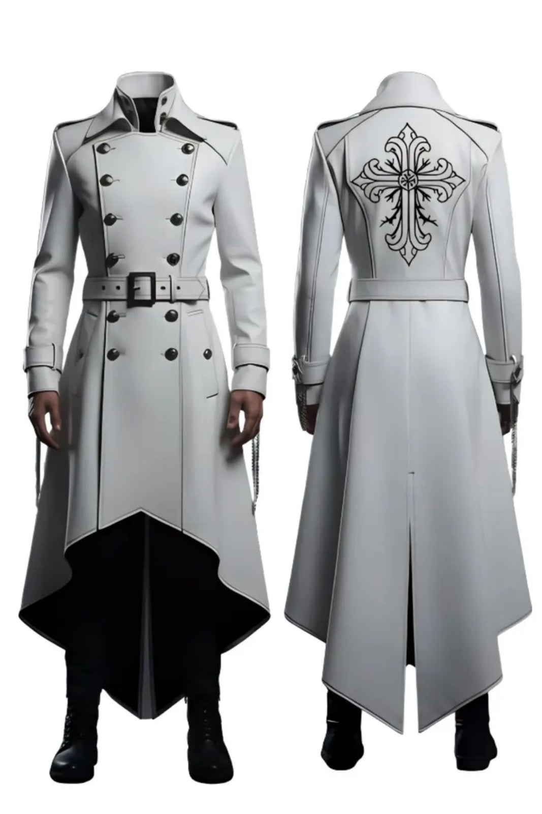 White Gothic Trench Coat