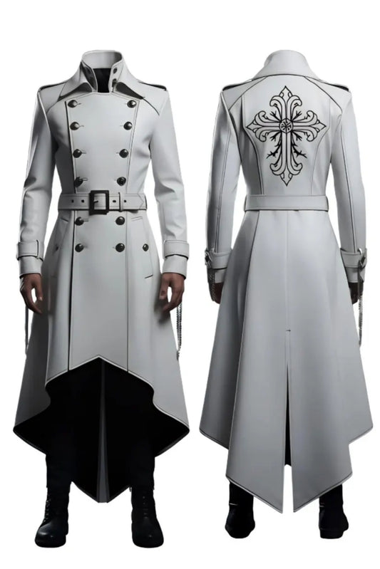 White Gothic Trench Coat