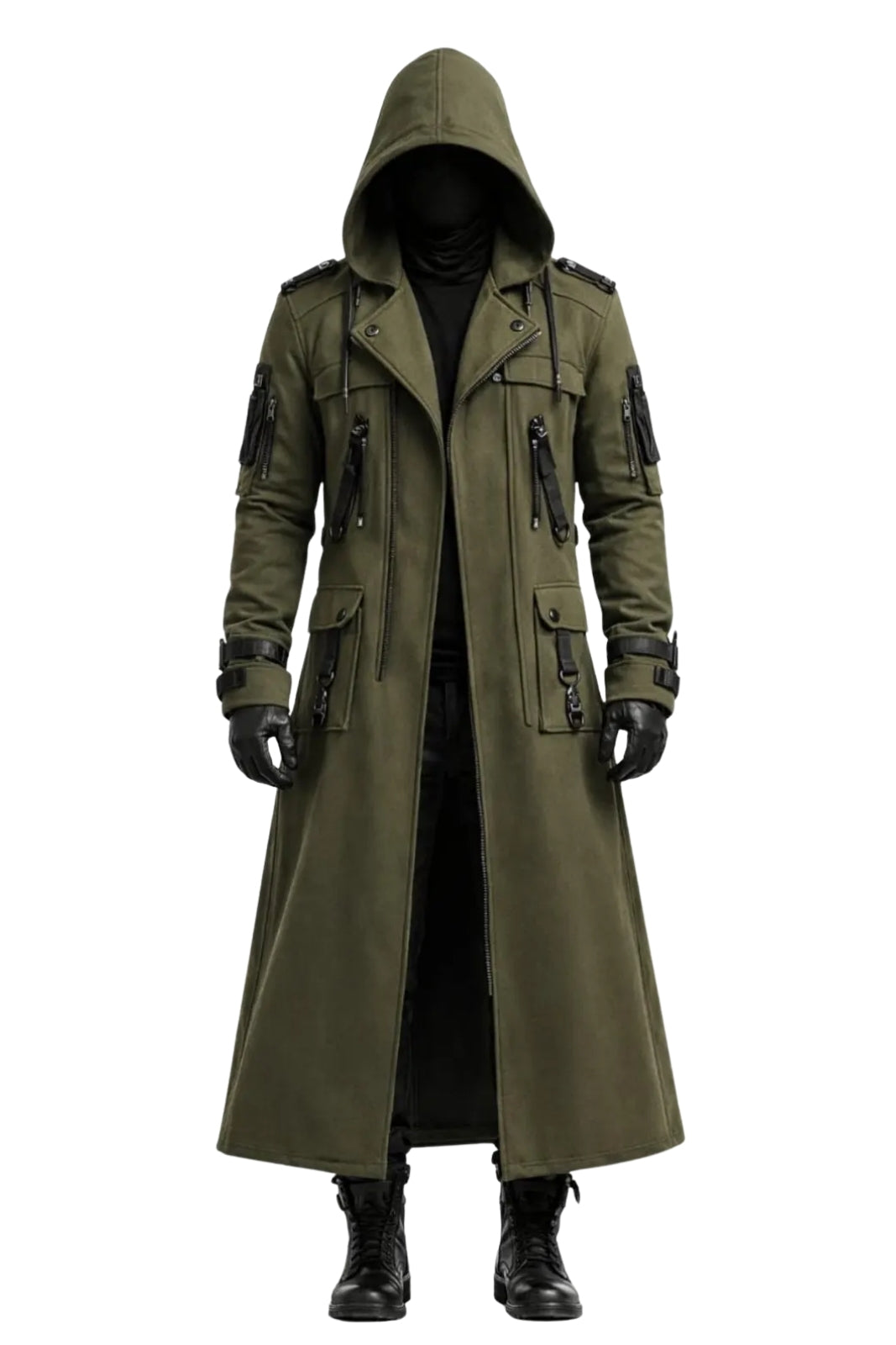 Men's Tactical Hooded Long Coat