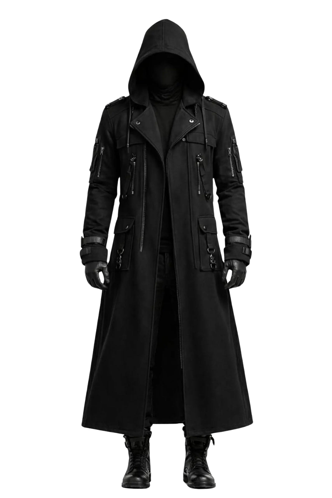 Men's Tactical Hooded Long Coat