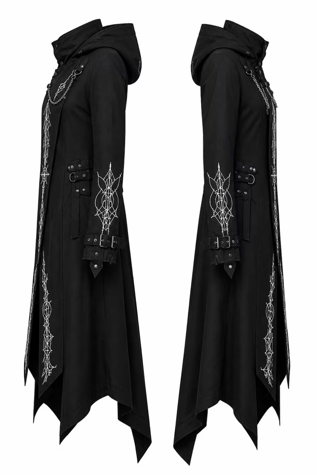 Black Gothic Hooded Trench Coat