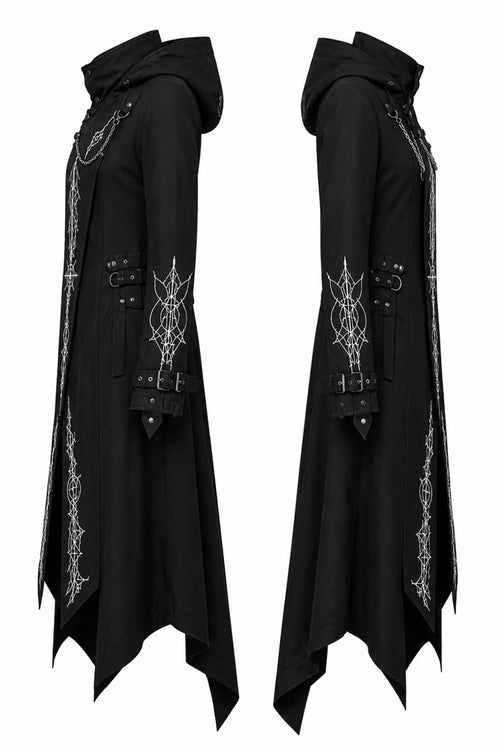 Black Gothic Hooded Trench Coat