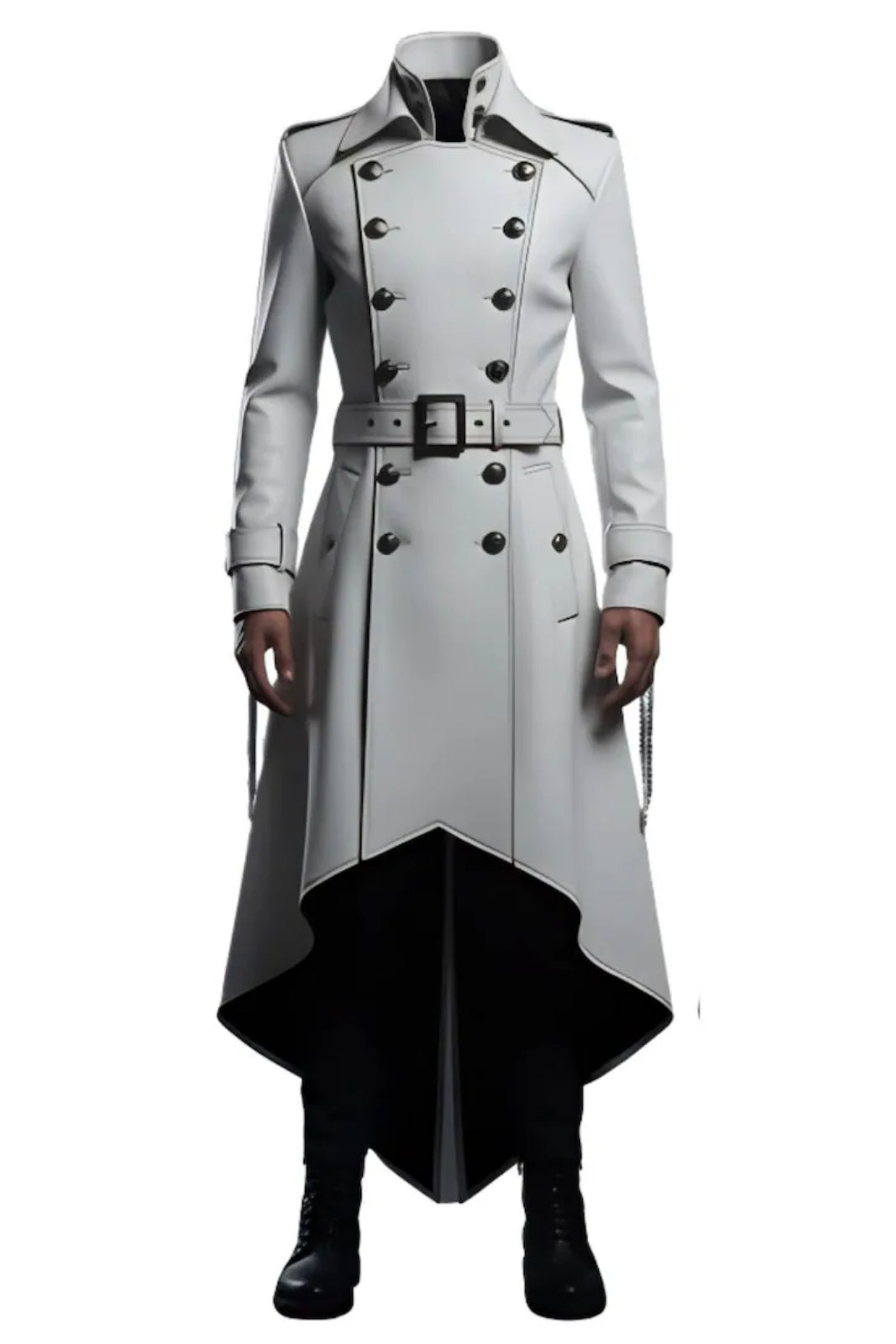 White Gothic Trench Coat