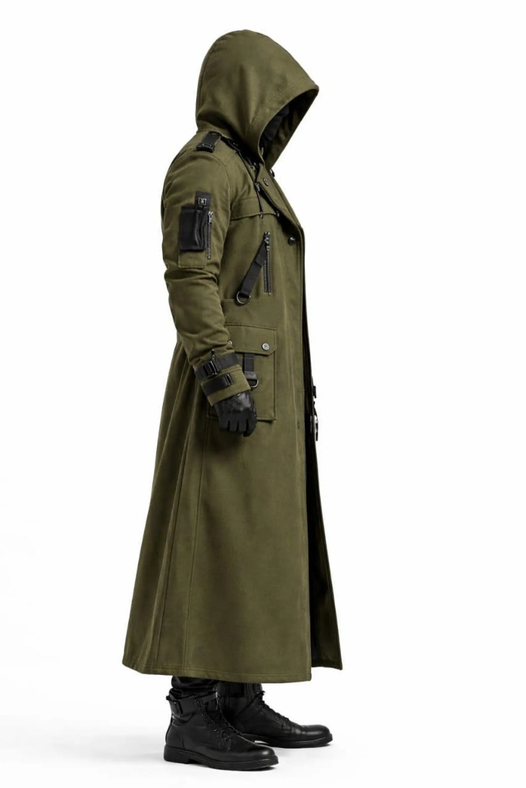 Men's Tactical Hooded Long Coat