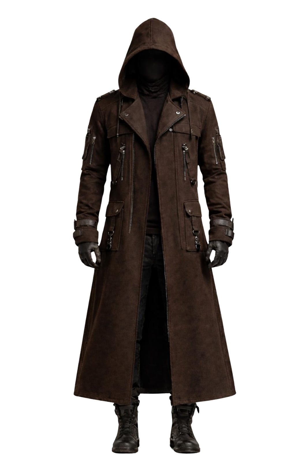 Men's Tactical Hooded Long Coat