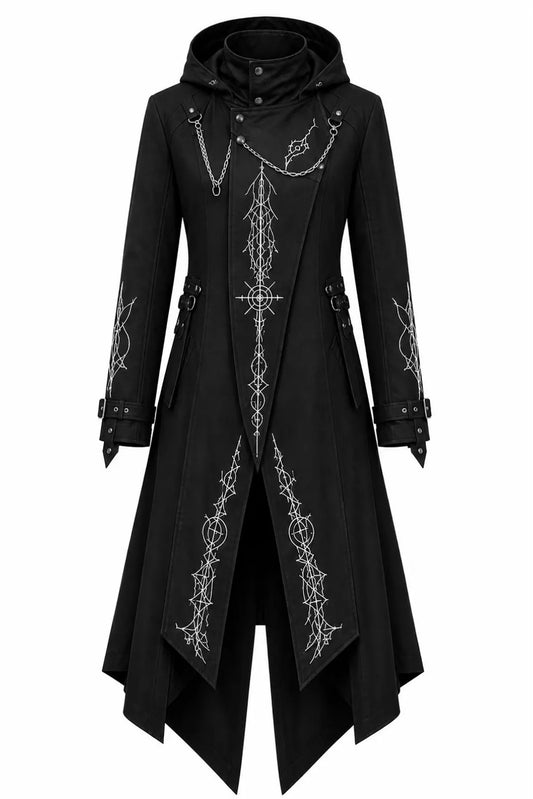 Black Gothic Hooded Trench Coat