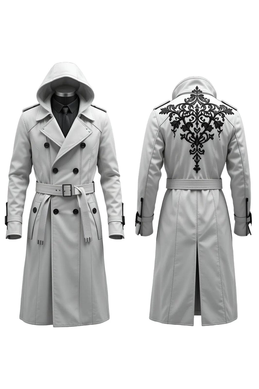 White Gothic Trench Coat