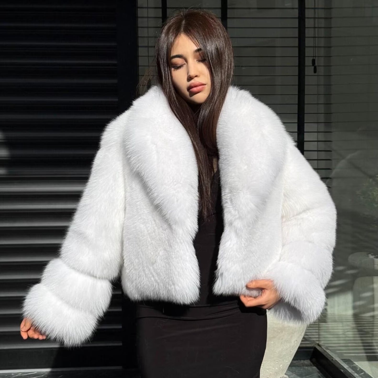 White Arctic Fox Fur Jacket